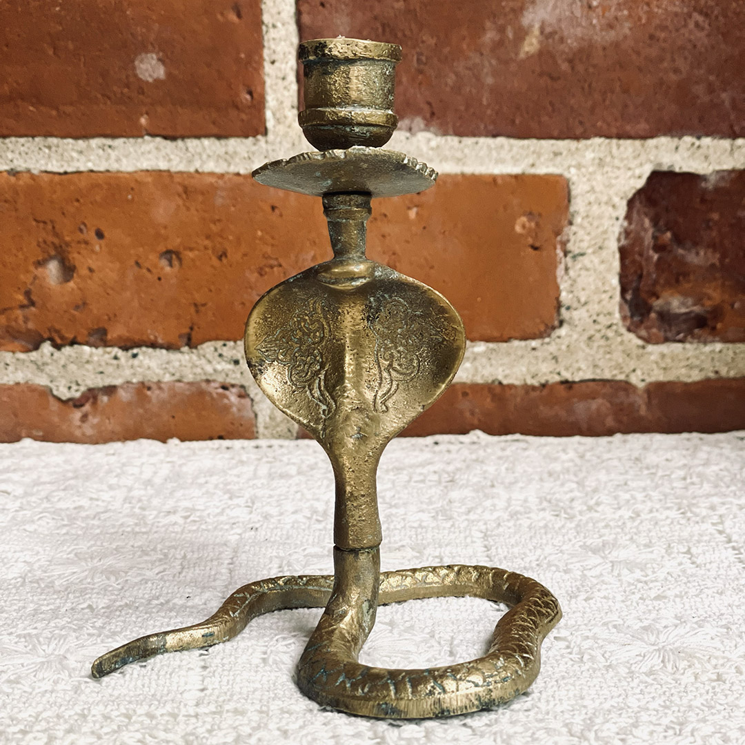 Brass Cobra Mini Candlesticks - Image 3